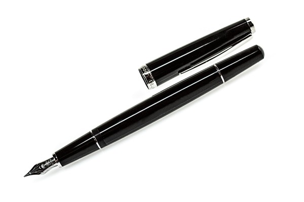 Füllhalter Patrone/Konverter PALLADIUM schwarz inkl. Stecketui aus Leder